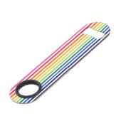 Regenboog en witte strepen speed flessenopener (Achterkant Gekanteld)
