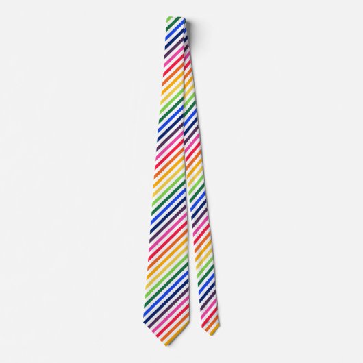 Regenboog en witte strepen stropdas (Voorkant)