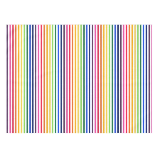 Regenboog en witte strepen tafelkleed (Voorkant (Horizontaal))