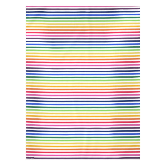 Regenboog en witte strepen tafelkleed (Voorkant)