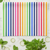 Regenboog en witte strepen theedoek (Gevouwen)