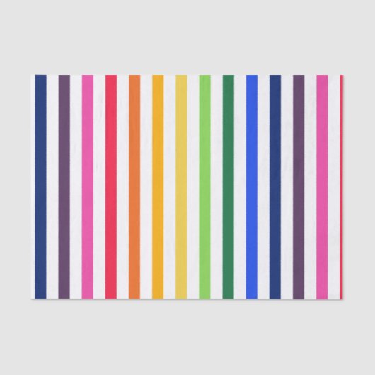 Regenboog en witte strepen tissuepapier (Voorkant)