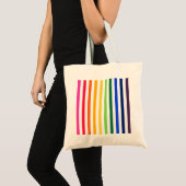 Regenboog en witte strepen tote bag (Voorkant (product))
