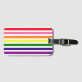 Regenboog en witte verticale streep reisaccessoire bagagelabel (Voorkant (horizontaal))