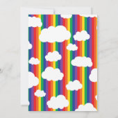 Regenboog en wolken 1e verjaardag Cute Invitations Kaart (Achterkant)