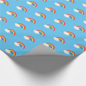 Regenboog en wolken cadeaupapier (Hoek)