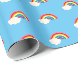 Regenboog en wolken cadeaupapier