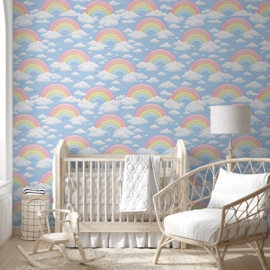 Regenboog en Wolken Kinderkamer Behang (Kinderen)