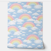 Regenboog en Wolken Kinderkamer Behang (Afrollen)