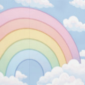 Regenboog en Wolken Kinderkamer Behang (Zoom)