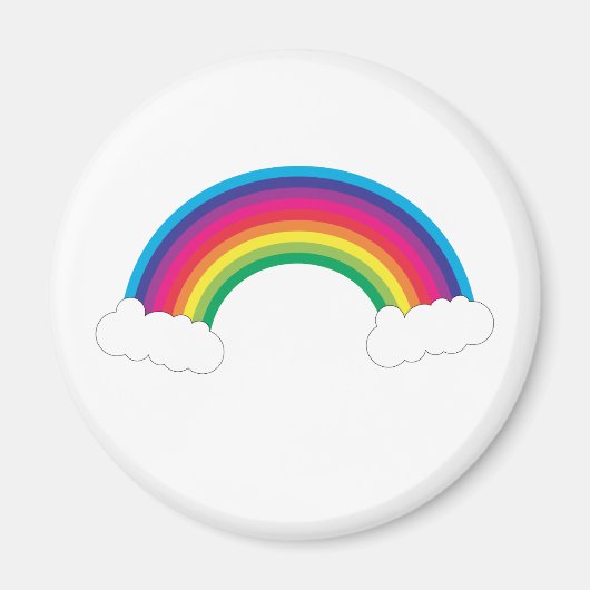 Regenboog en wolken Leuk Magneet (Voorkant)