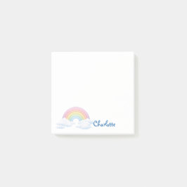 Regenboog en wolken met jouw naam post-it® notes