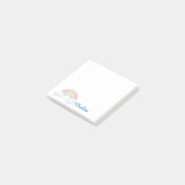 Regenboog en wolken met jouw naam post-it® notes (Schuin)