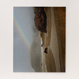 Regenboog en wolken op de rivier de Oregon Legpuzzel