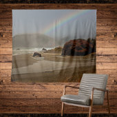 Regenboog en wolken op de rivier de Oregon Wandkleed