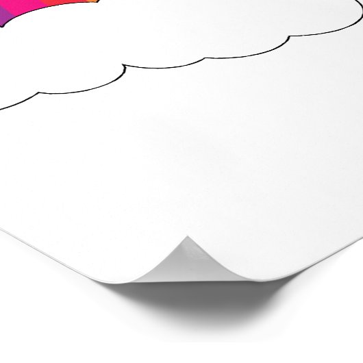  regenboog en wolken poster (Hoek)