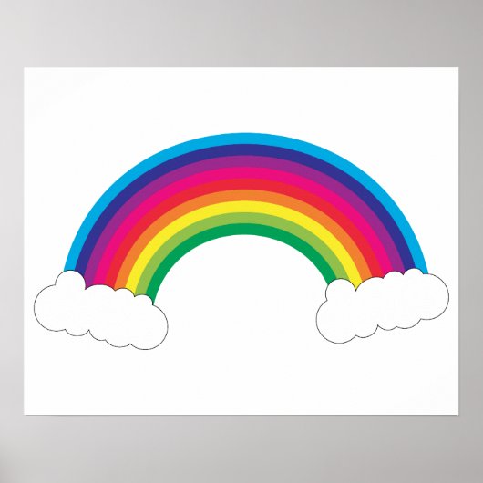 regenboog en wolken poster (Voorkant)