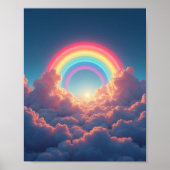 Regenboog en wolken poster (Voorkant)