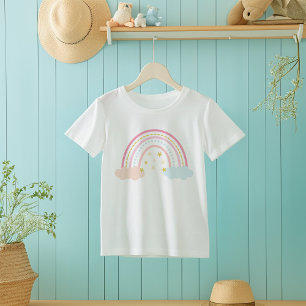 Regenboog en wolken t-shirt