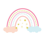 Regenboog en wolken t-shirt