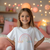 Regenboog en wolken t-shirt