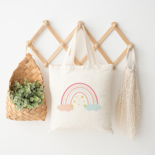 Regenboog en wolken tote bag