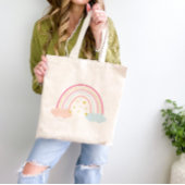 Regenboog en wolken tote bag