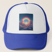 Regenboog en wolken trucker pet (Voorkant)