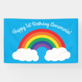 Regenboog en wolken verhelpen 1e verjaardag spandoek (Horizontaal)