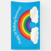 Regenboog en wolken verhelpen 1e verjaardag spandoek (Verticaal)