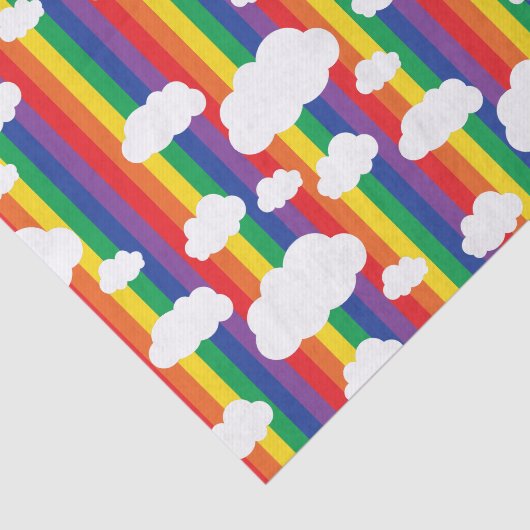 Regenboog en wolken verhelpen 1e verjaardag tissuepapier (Detail)
