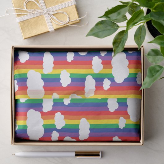 Regenboog en wolken verhelpen 1e verjaardag tissuepapier (Geschenk)