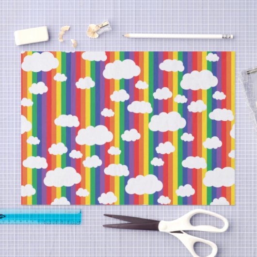 Regenboog en wolken verhelpen 1e verjaardag tissuepapier (Craft)