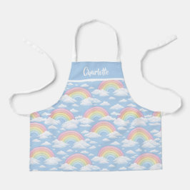 Regenboog en wolkenpatroon schort