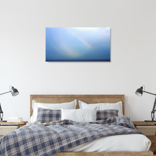 Regenboog en Zee Canvas Afdruk (Insitu (Slaapkamer))