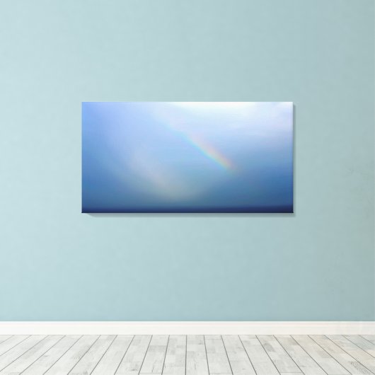 Regenboog en Zee Canvas Afdruk (Insitu (Houten vloer))