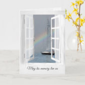 Regenboog en zeilboot voor sympathie kaart (Gele Bloem)