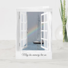 Regenboog en zeilboot voor sympathie kaart
