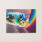 Regenboog En Zoete Kleine Kat Legpuzzel (Horizontaal)