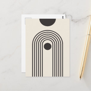 Regenboog en Zon, Boho Abstracte Geometrische Kuns Briefkaart
