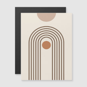 Regenboog en Zon, Boho Abstracte Geometrische Kuns Magnetische Uitnodiging