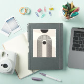 Regenboog en Zon, Boho Abstracte Geometrische Kuns Sticker (iPad Cover)