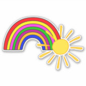 Regenboog en zonneschijncontour sticker (Voorkant)