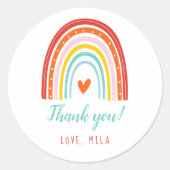 Regenboog en zonneschijndag ronde sticker (Voorkant)