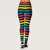 Regenboog en zwart gestreepte leggings (Achterkant)
