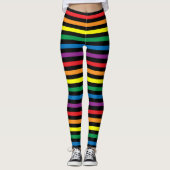 Regenboog en zwart gestreepte leggings (Voorkant)
