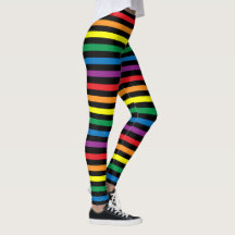Regenboog en zwart gestreepte leggings