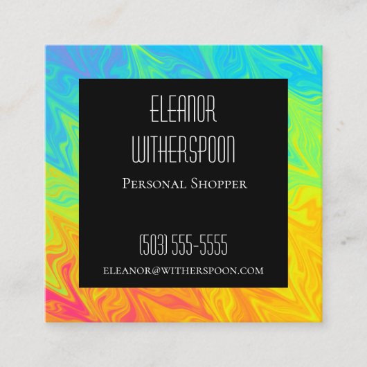 Regenboog en zwart Visitekaartje (Voorkant)