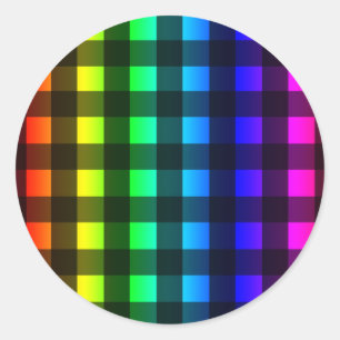 Regenboog en zwarte buffelplaat ronde sticker