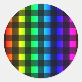 Regenboog en zwarte buffelplaat ronde sticker